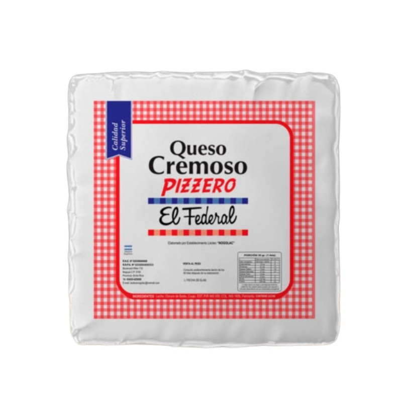 QUESO CREMOSO PIZZERO X KG EL FEDERAL
