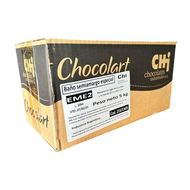 CHOCOLATE BAÑO SEMI. ESPECIAL CHOCOLART X 5 KG