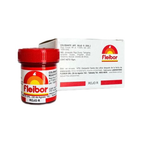 Colorante En Pasta Rojo Fleibor X 15 G