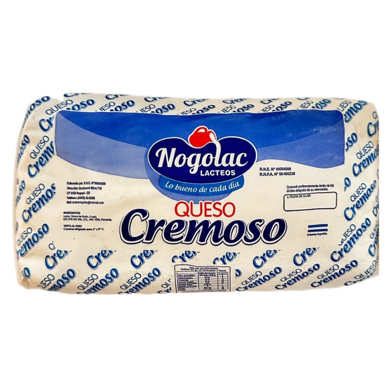 QUESO CREMOSO MEDIA HORMA NOGOLAC X KG