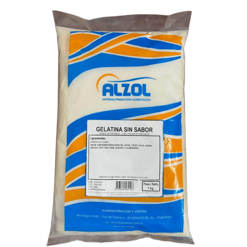 Gelatina Sin Sabor Alzol X 1 Kg