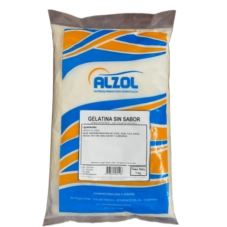 Gelatina Sin Sabor Alzol X 1 Kg