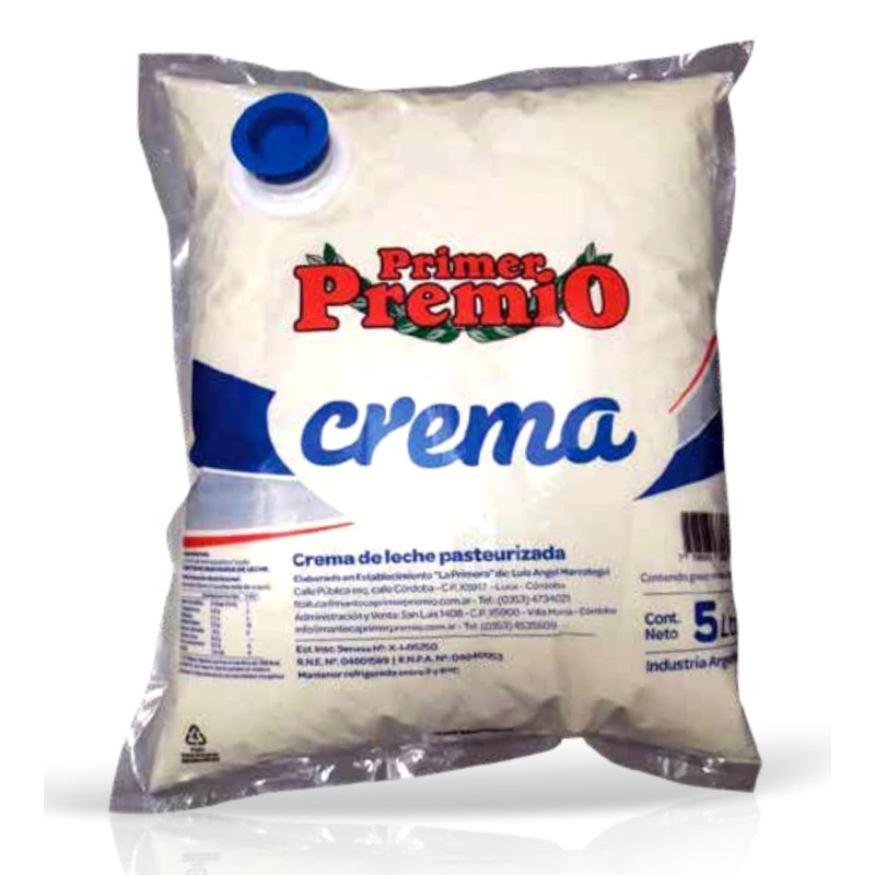 CREMA DE LECHE PRIMER PREMIO SACHETS X 5 KG