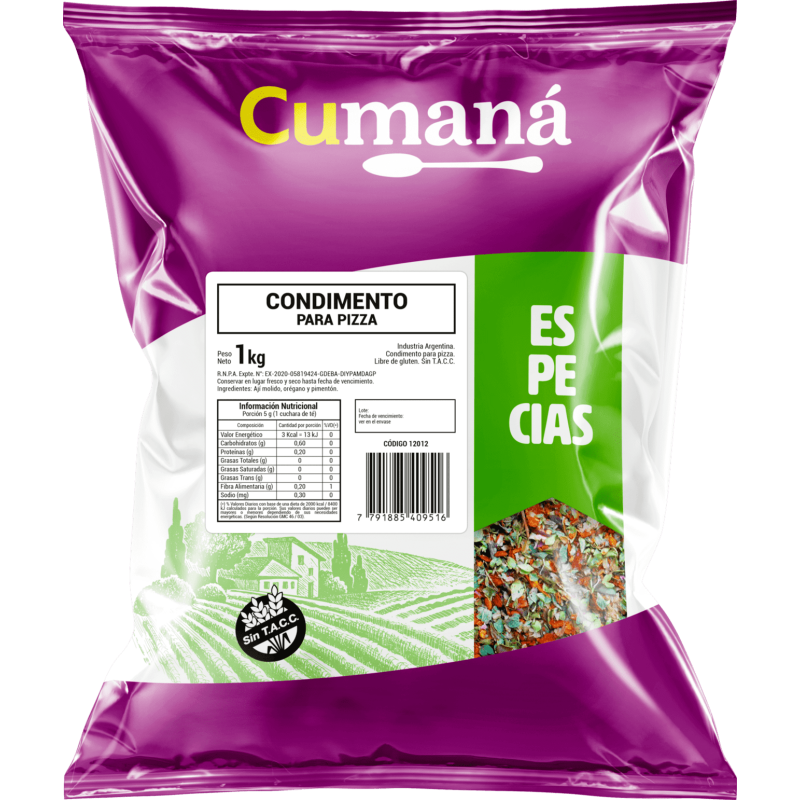 Condimento Para Pizza Cumana X 1 Kg
