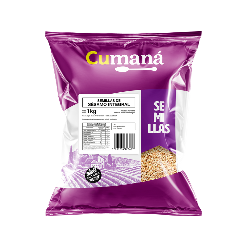 Semilla De Sesamo Integral Cumana X 1 Kg